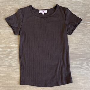 Dairy Boy Pointelle Sleep Tee Size XS in Chocolate Brown